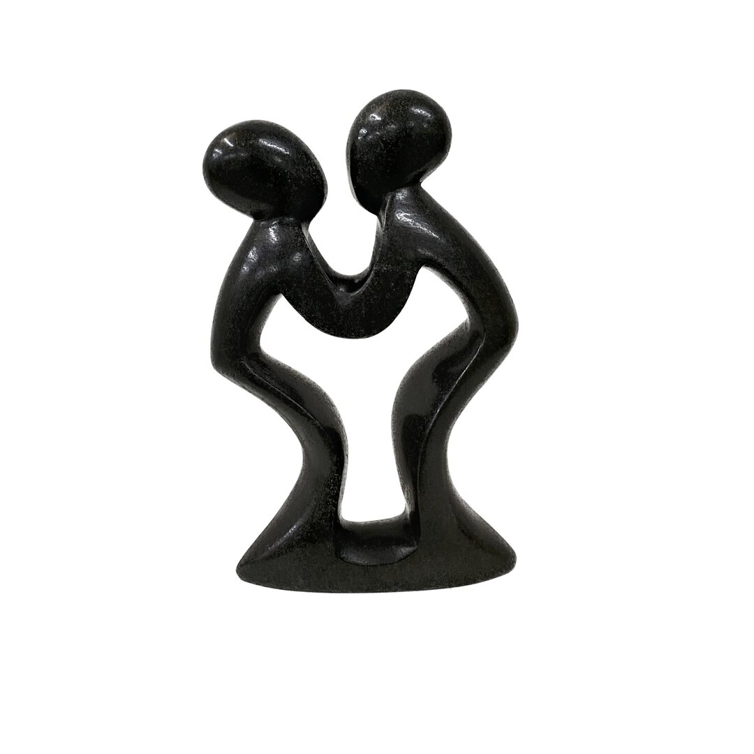 Sculpture en st&eacute;atite couple d'amour, couple vert 26 cm