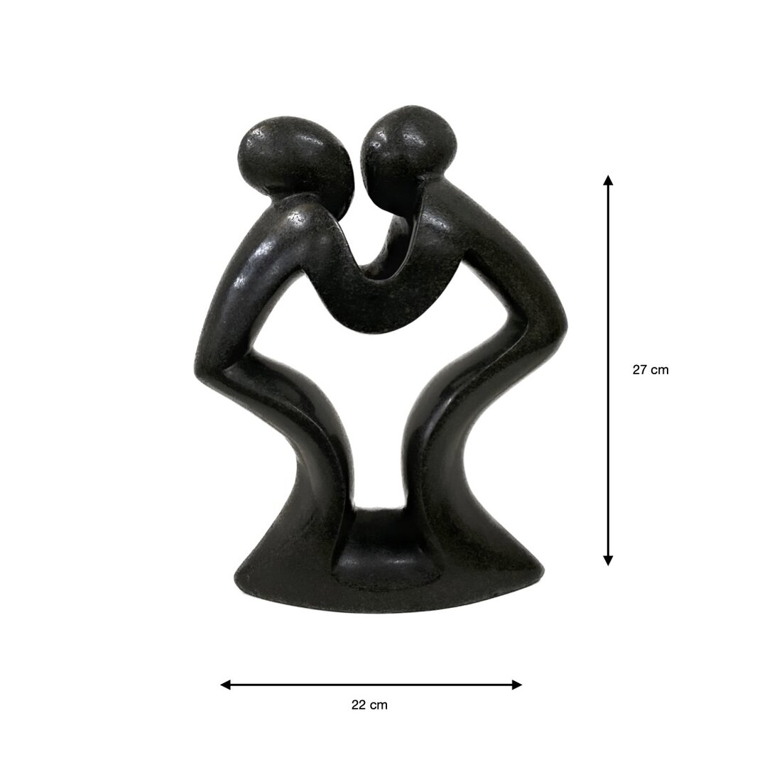 Soapstone sculpture love couple, couple green 27 cm