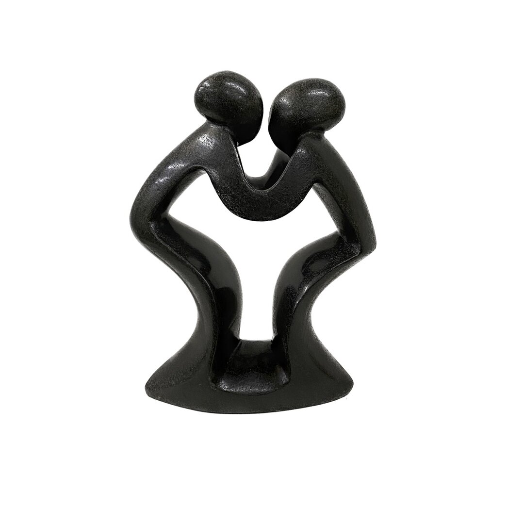 Sculpture en st&eacute;atite couple d'amour, couple vert 27 cm