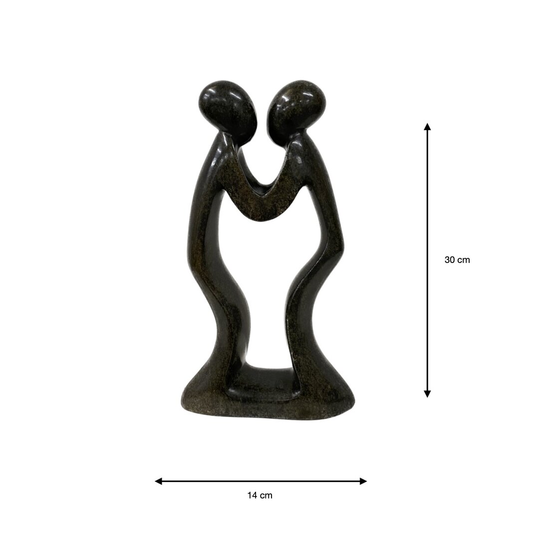 Speksteen beeld liefdespaar, echtpaar groen 30 cm
