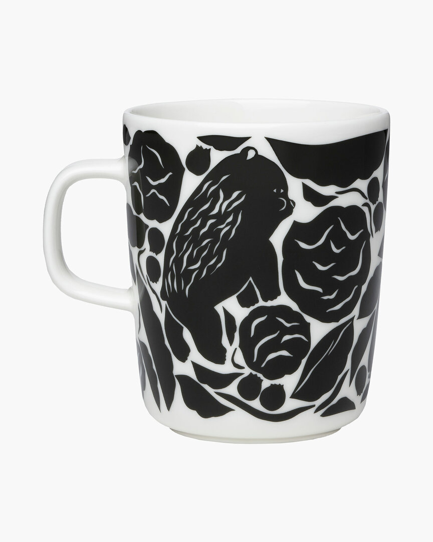 Marimekko servies Oiva/Karhuemo beker zwart/wit 2,5 dl 071111-166