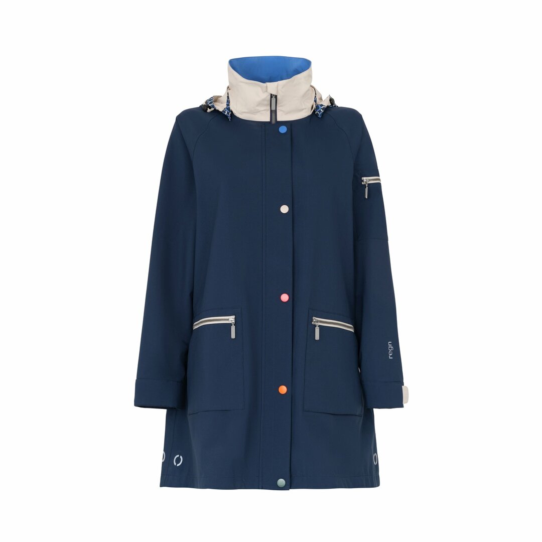 Regn jas Freya donkerblauw, waterdicht 