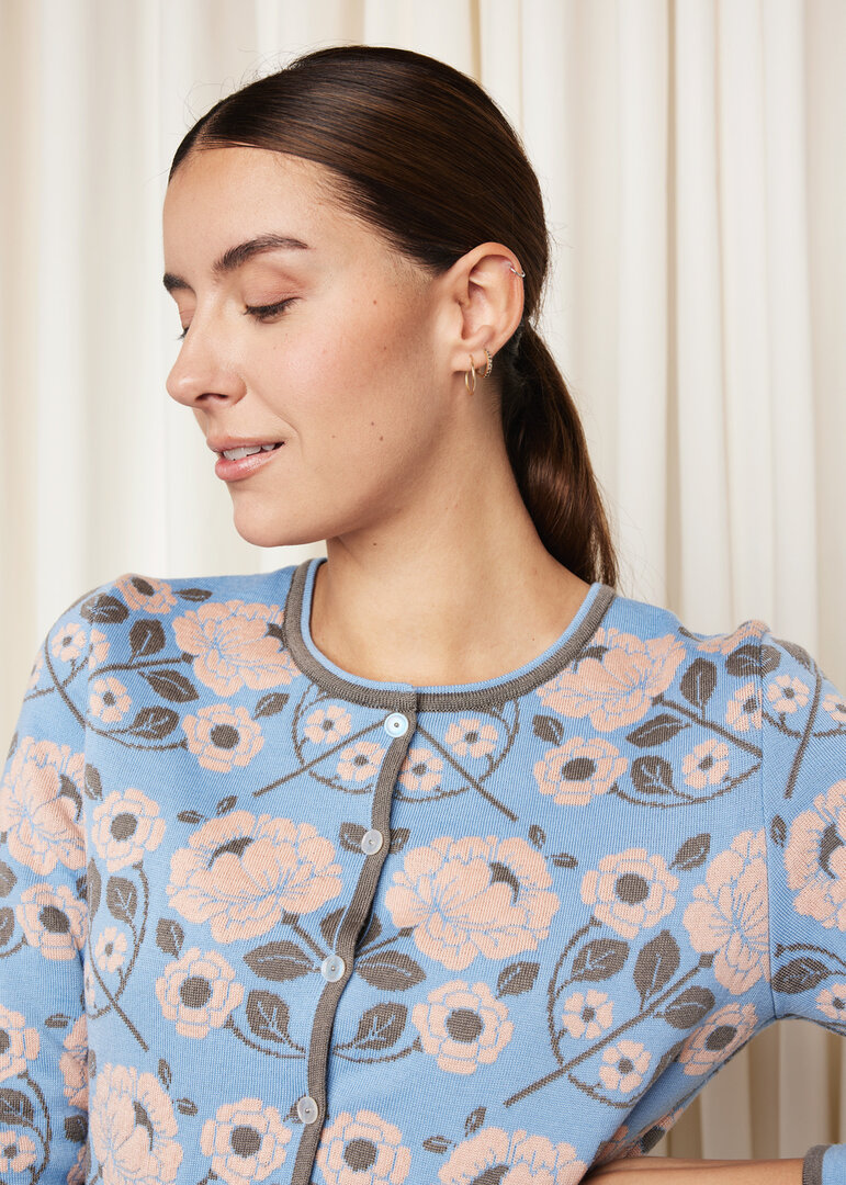 Oleana vest 809 Q Licht blauw