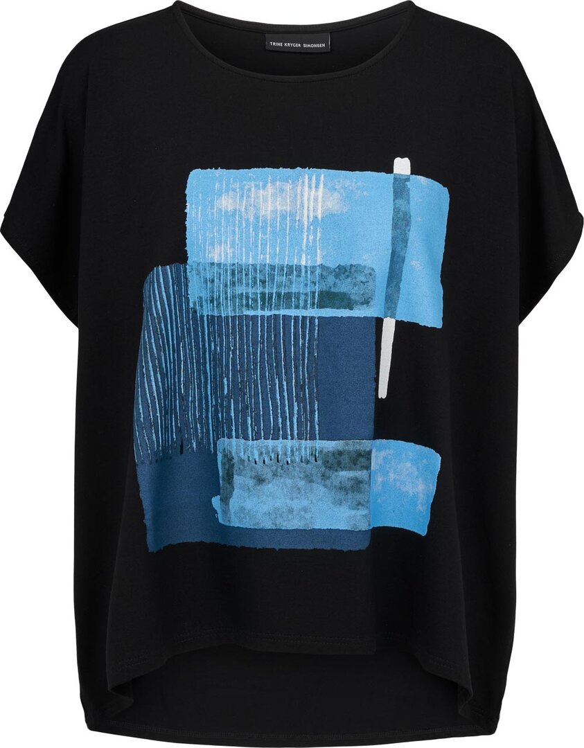 Trine Kryger Simonsen Shirt Sandra met blauwe print 