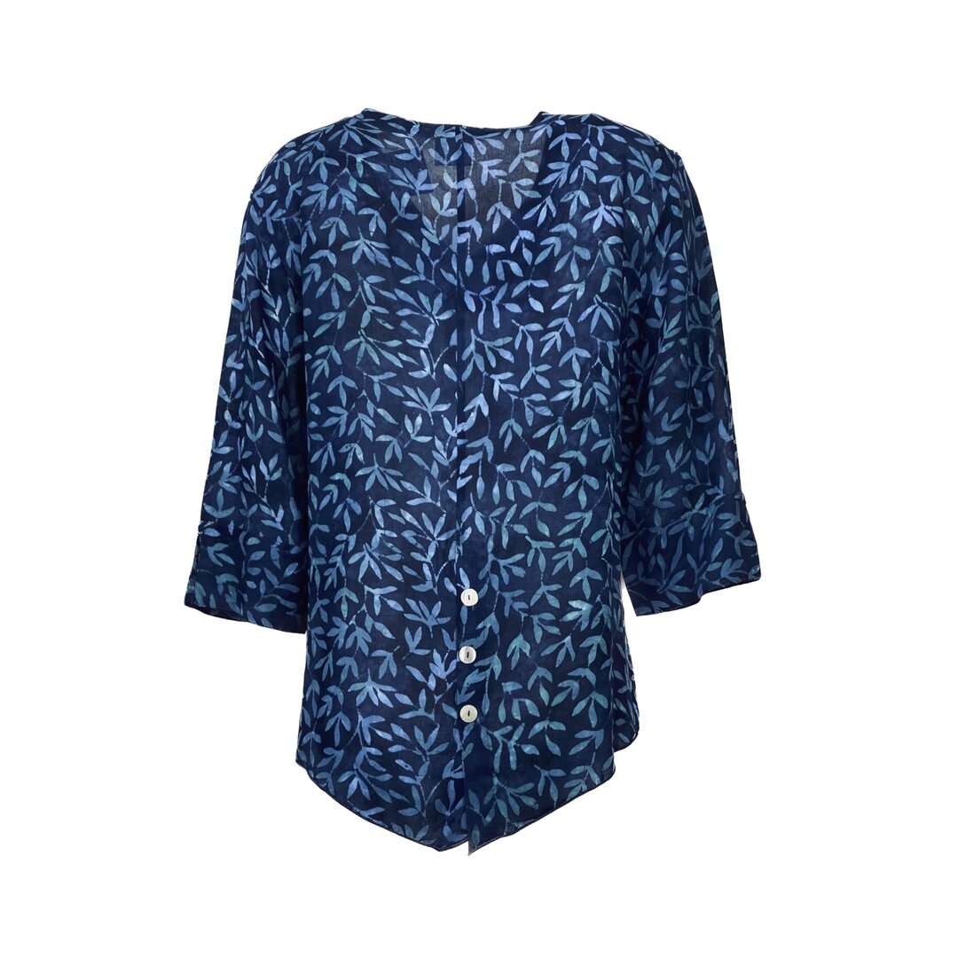 Unikat Artwear Kleidung Bluse 125 blau/blau