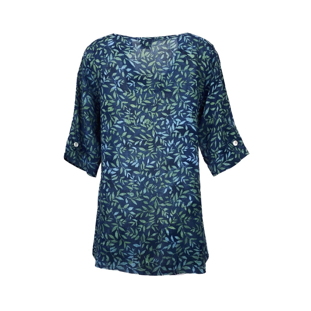 Unikat Artwear Kleidung Bluse 109 blau/gr&uuml;n