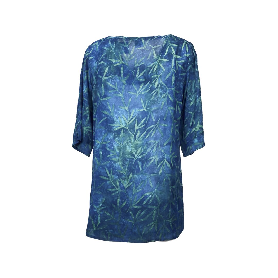 Unikat Artwear Kleidung Bluse 109 blau/gr&uuml;n