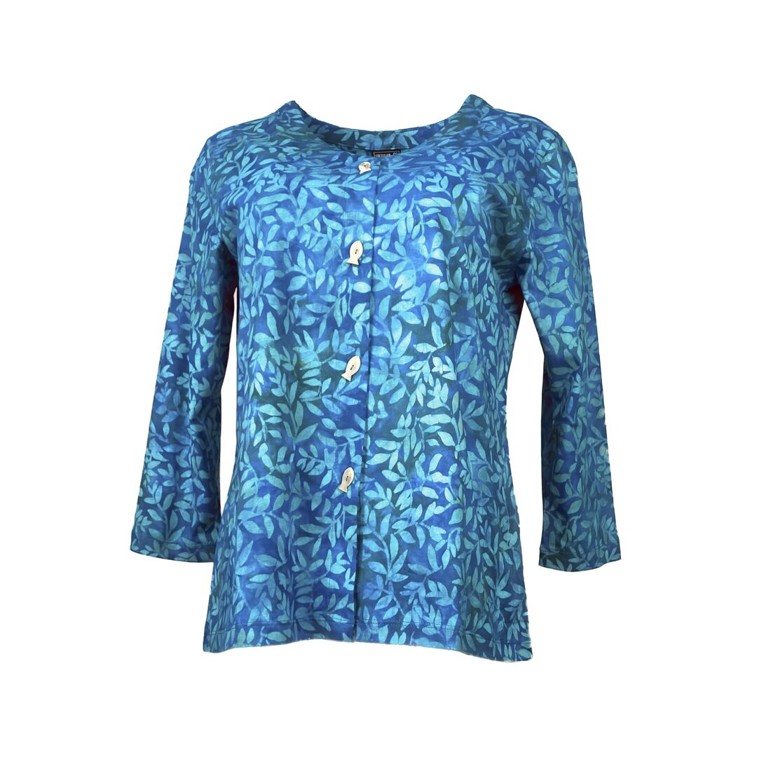 Unikat Artwear kleding blouse 006 blauw/groen