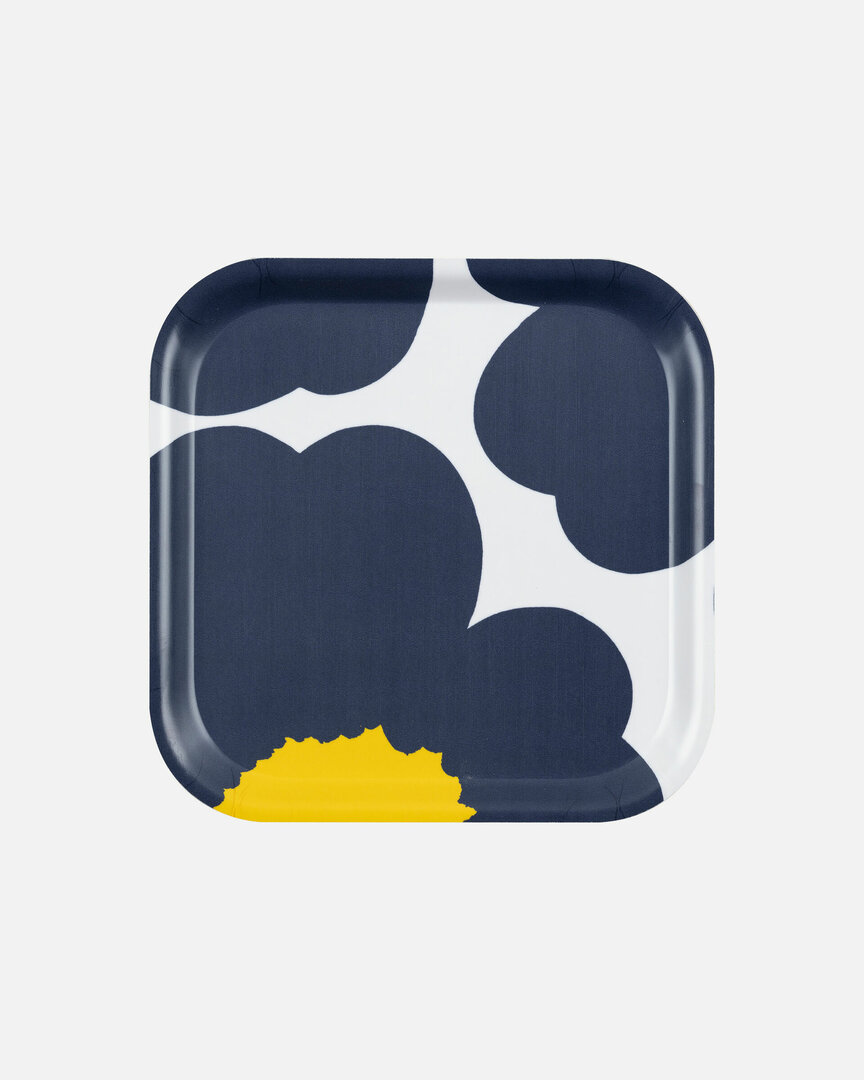 Marimekko servies Unikko 60 Anniversary dienblad 20x20 cm blauw 073155-152