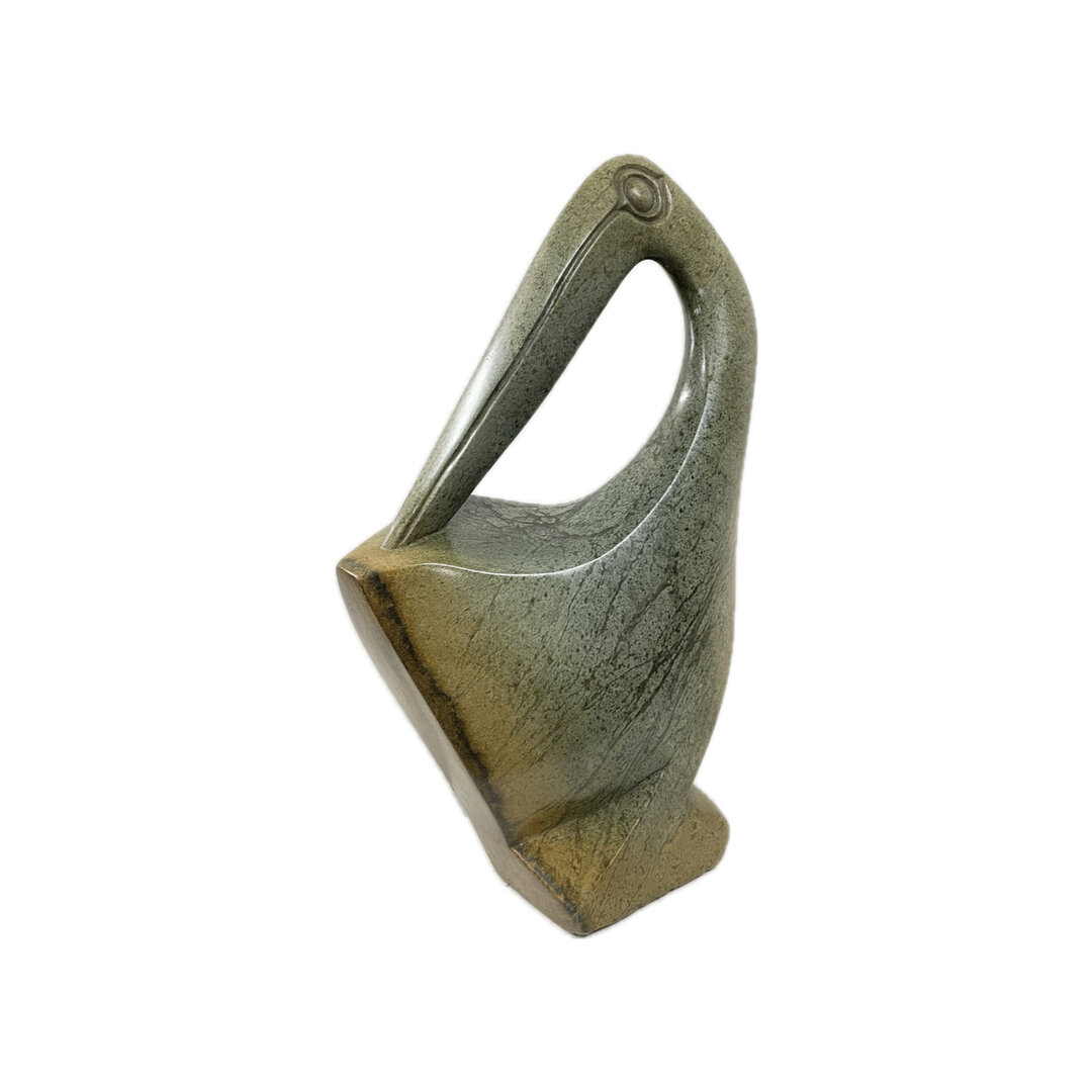 Stenen beeld, Stockbird, Fruit serpentine 42 cm