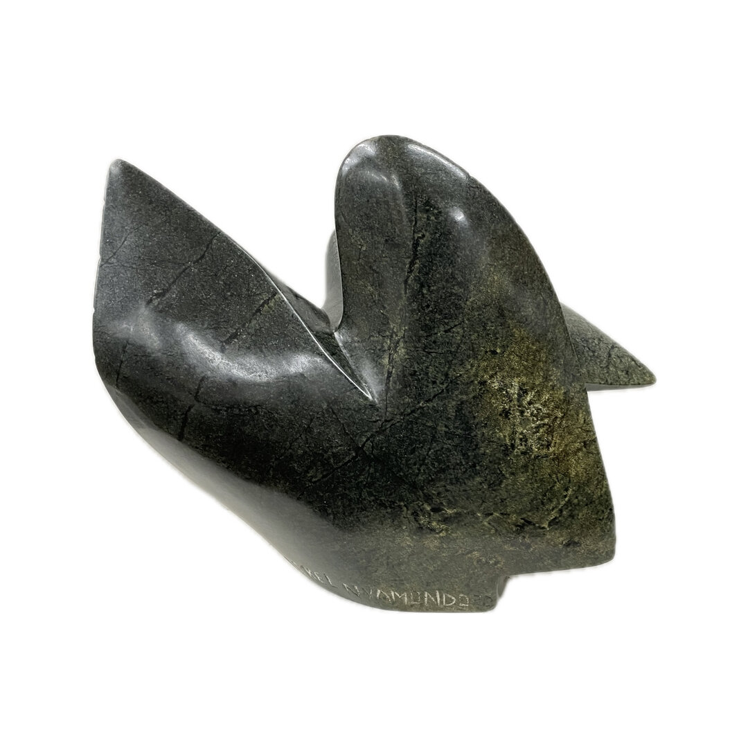 Stenen beeld, River bird, Fruit serpentine 28 cm