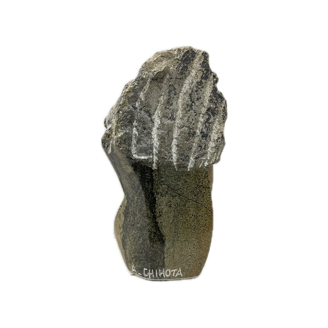 Stenen beeld, Resting man, Fruit serpentine 24 cm