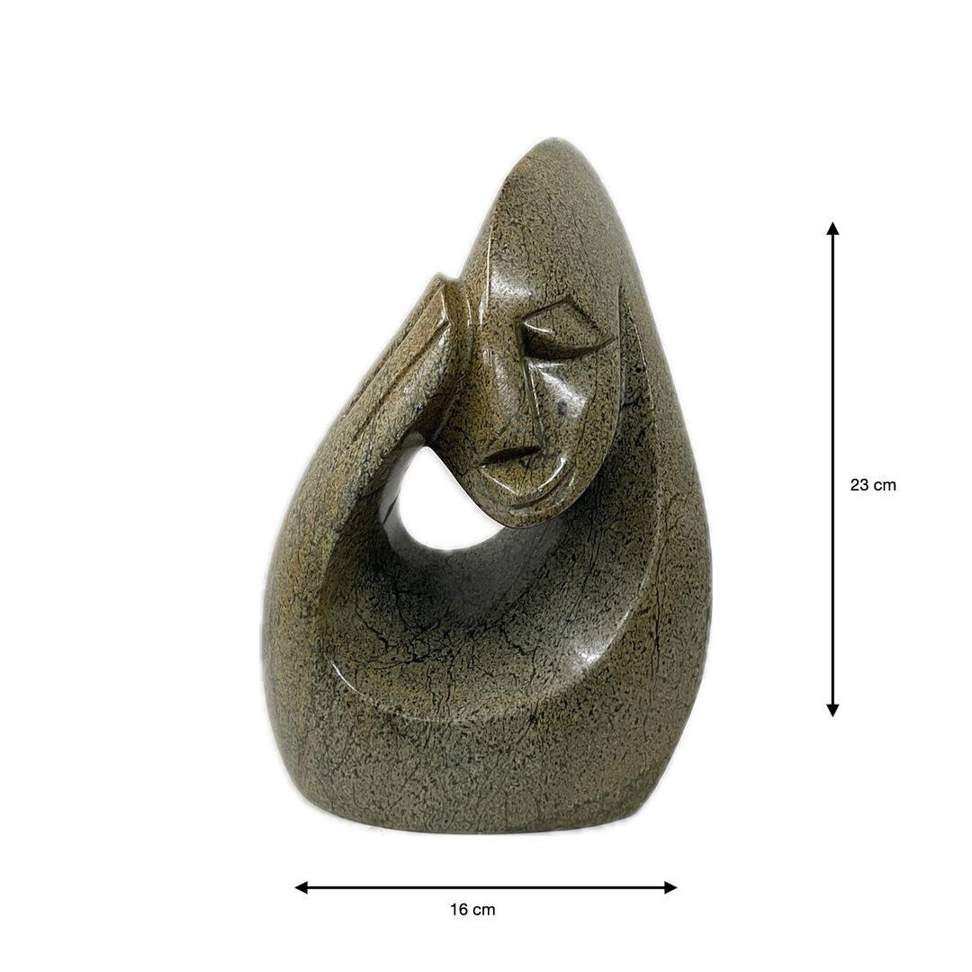 Stenen beeld, Feeling happy, Fruit serpentine 23 cm
