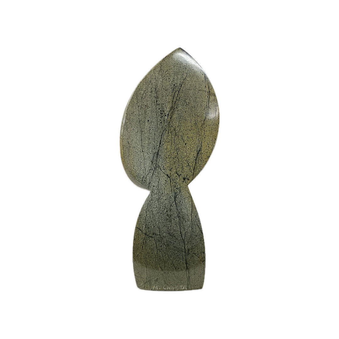 Stenen beeld, Twin heads, Fruit serpentine 43 cm