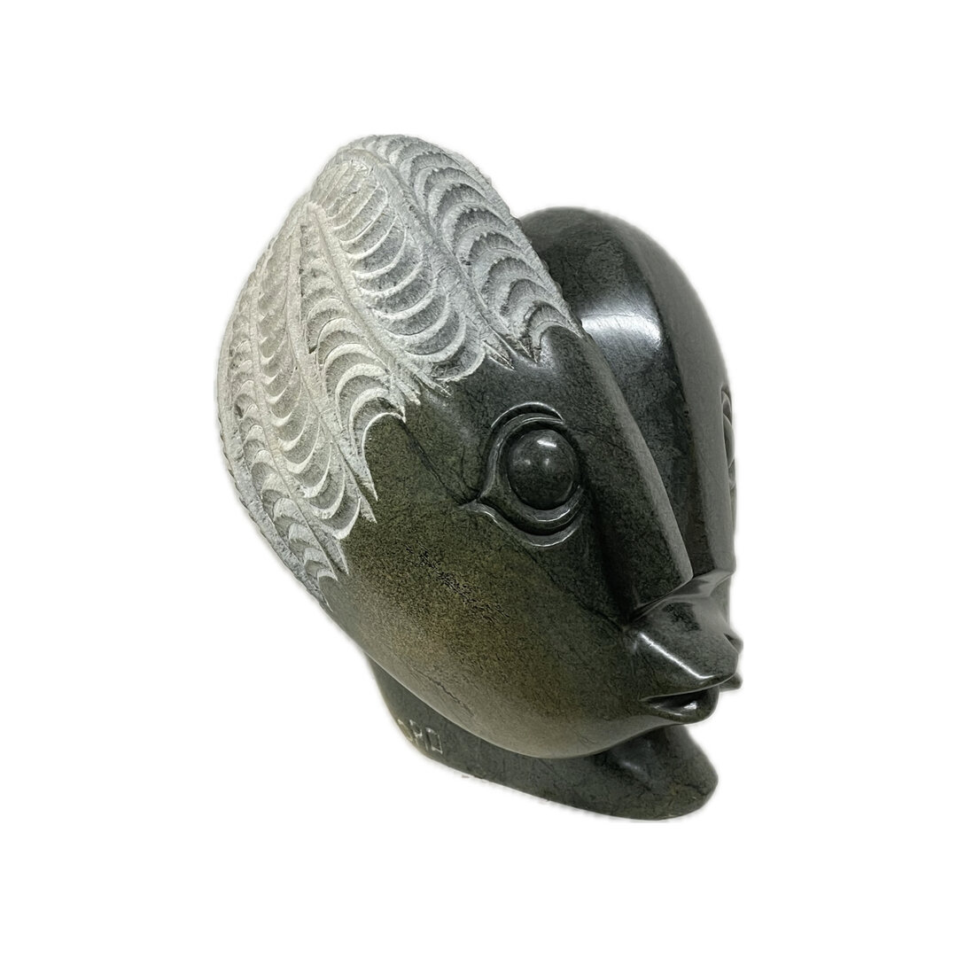 Stenen beeld, Kissing lovers, Fruit serpentine 26 cm