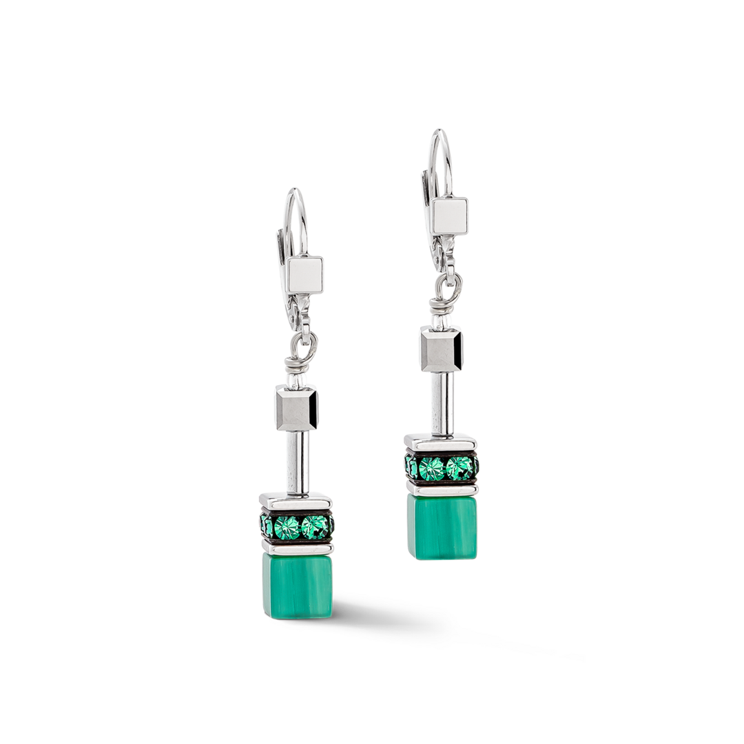 Coeur de Lion oorbellen 2838/ /0500 silver-green