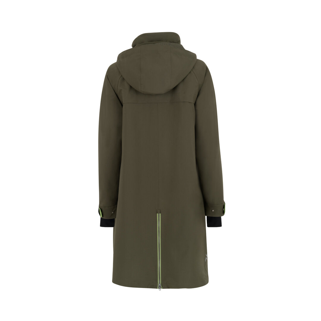 Regn winterjas Gloria Olijf waterdicht winddicht en ademend De Blaker exclusief