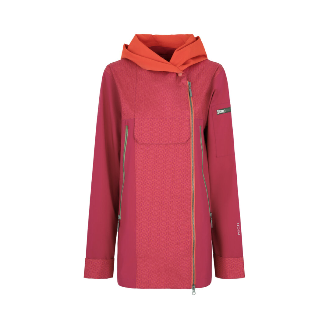 Regn door draag  jas Gena fuchsia, waterdicht, winddicht en waterdicht