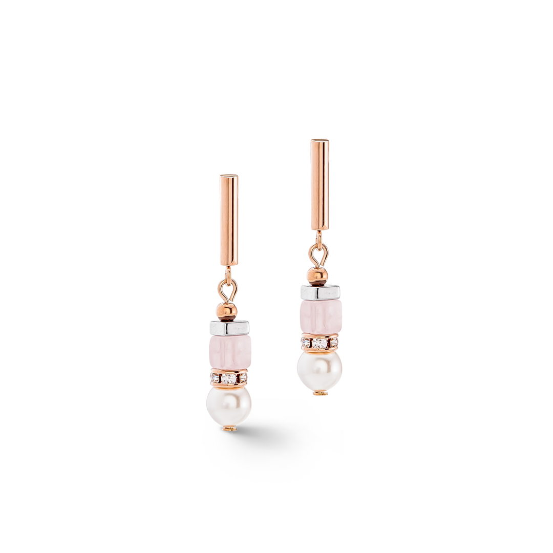 Coeur de Lion oorbellen 4354/ /1920 rose gold-ice pink