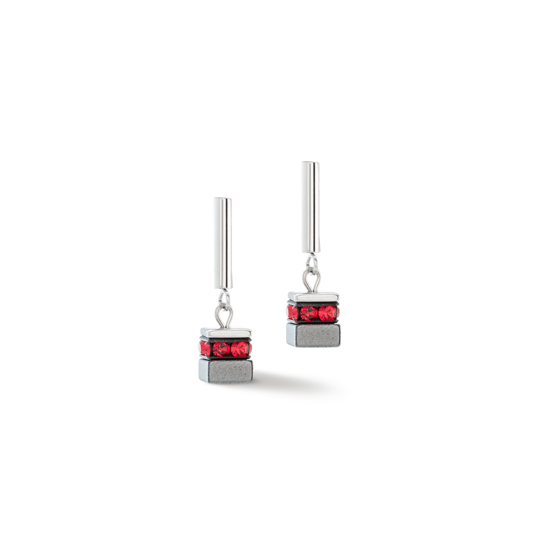 Coeur de Lion Oorbellen 4410/ /0300 silver-red