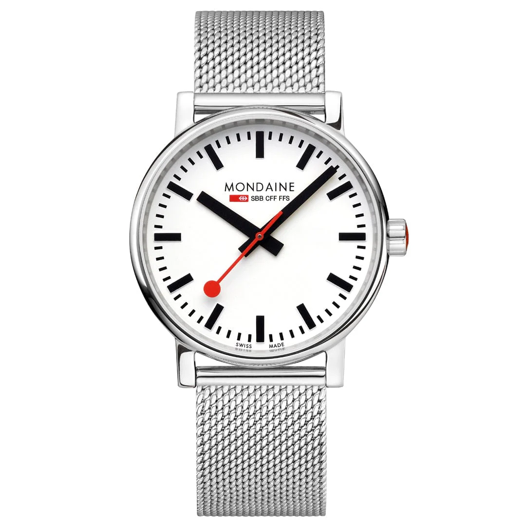Mondaine Evo2 40 mm gl&auml;nzendes Milanaiseband