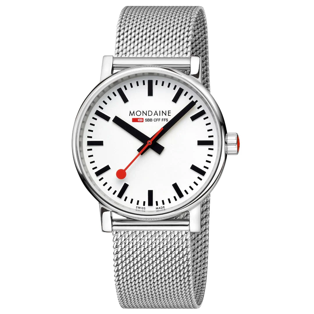 Mondaine Evo2 40 mm&nbsp;glanzend milanese band