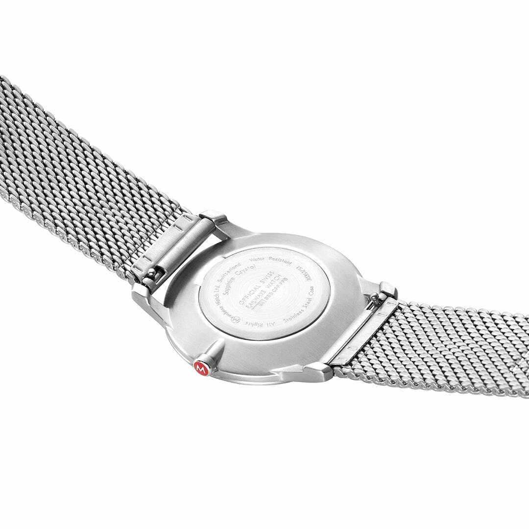 Mondaine Uhr Simply Elegant 36 mm mattes Milaneseband