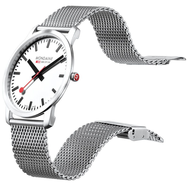 Mondaine Watch Simply Elegant 41 mm matt Milanese strap
