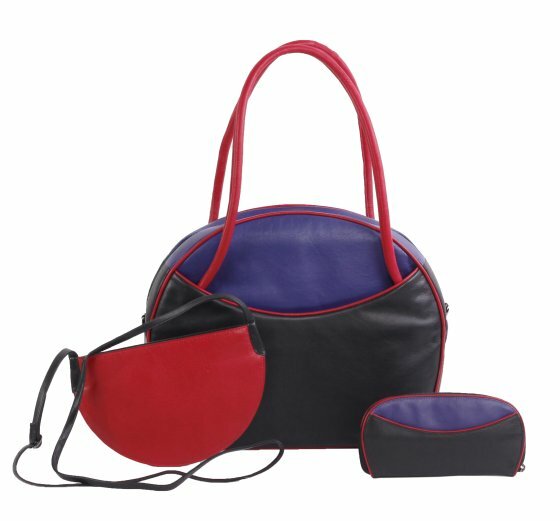 Russia XL schoudertas 13&quot; laptoptas zwart, paars, felrood