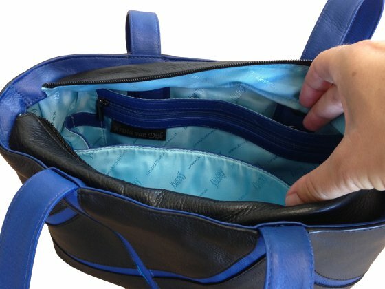 Krista&#039;s Lahti liggend schoudertas zwart, blauw