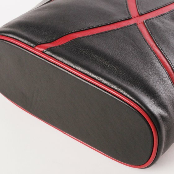 Krista&#039;s Lahti staand schoudertas zwart, rood