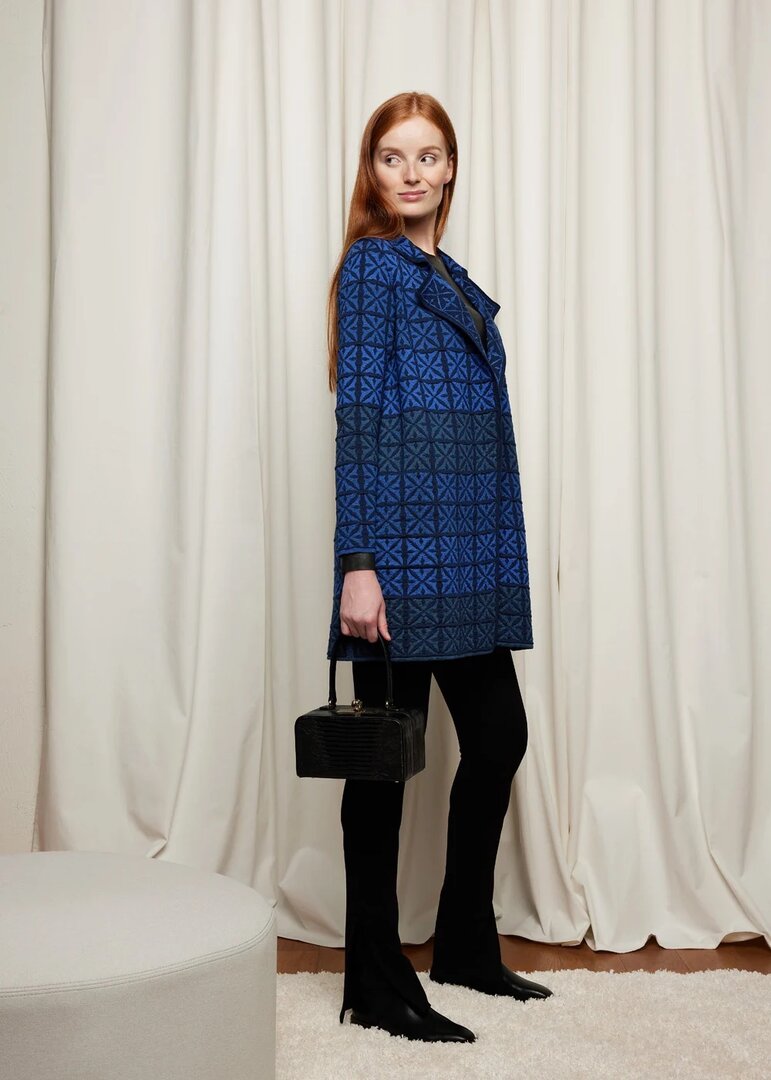 Oleana Long Cardigan 338 W Donker blauw