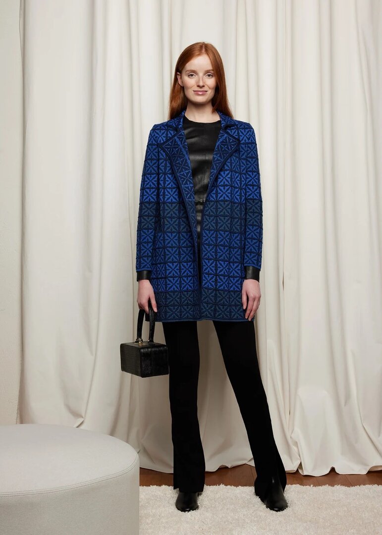 Oleana Long Cardigan 338 W Donker blauw