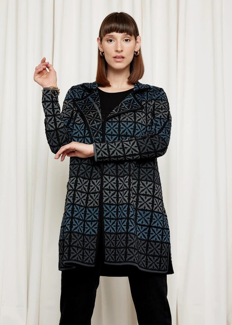 Oleana Long Cardigan 338 O Zwart