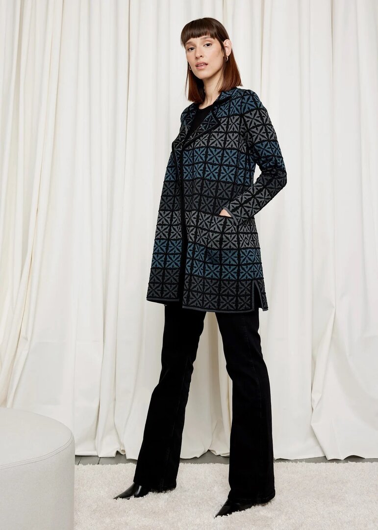 Oleana Long Cardigan 338 O Zwart