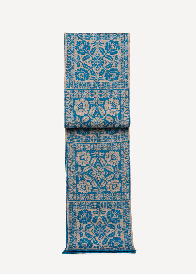 Oleana sjaal BW 805-BW beige blauw