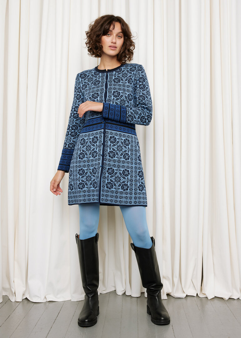 Oleana vest Oksana 812-F2 blauw op blauw
