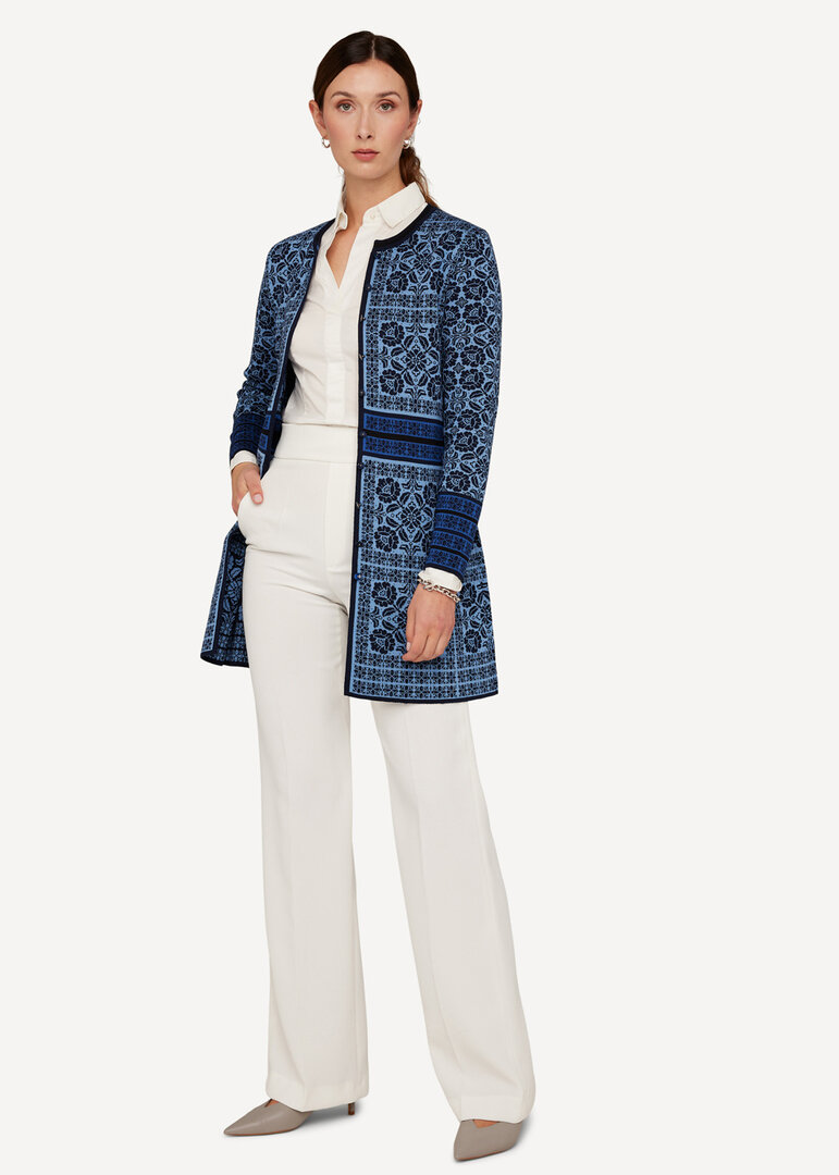 Oleana vest Oksana 812-F2 blauw op blauw