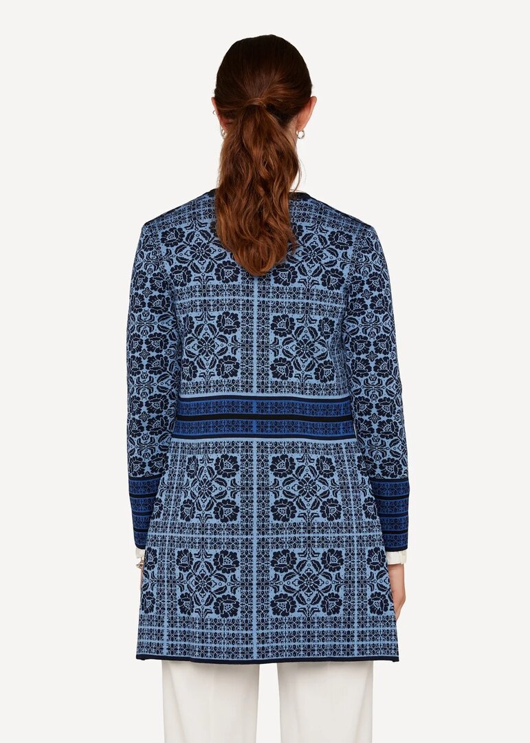 Oleana vest Oksana 812-F2 blauw op blauw
