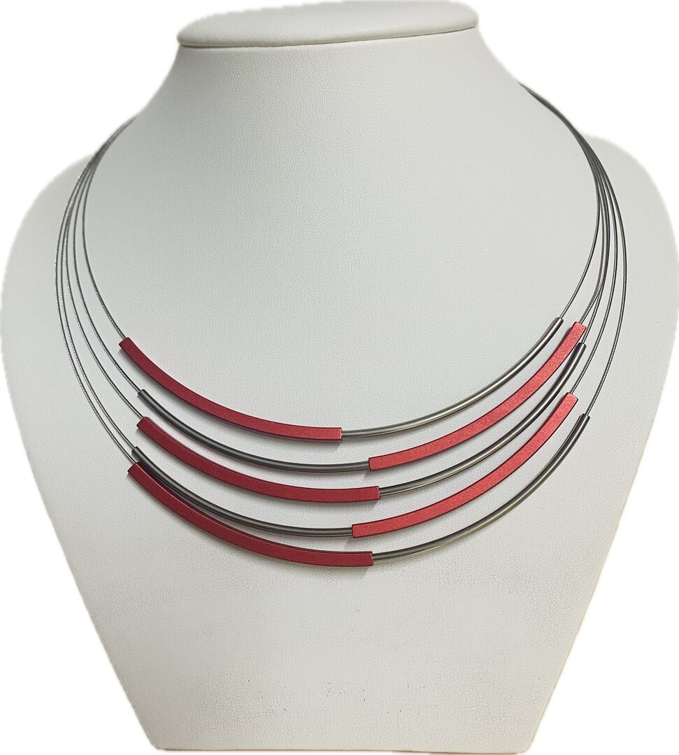Step by Step ketting Rood Zilver 600162