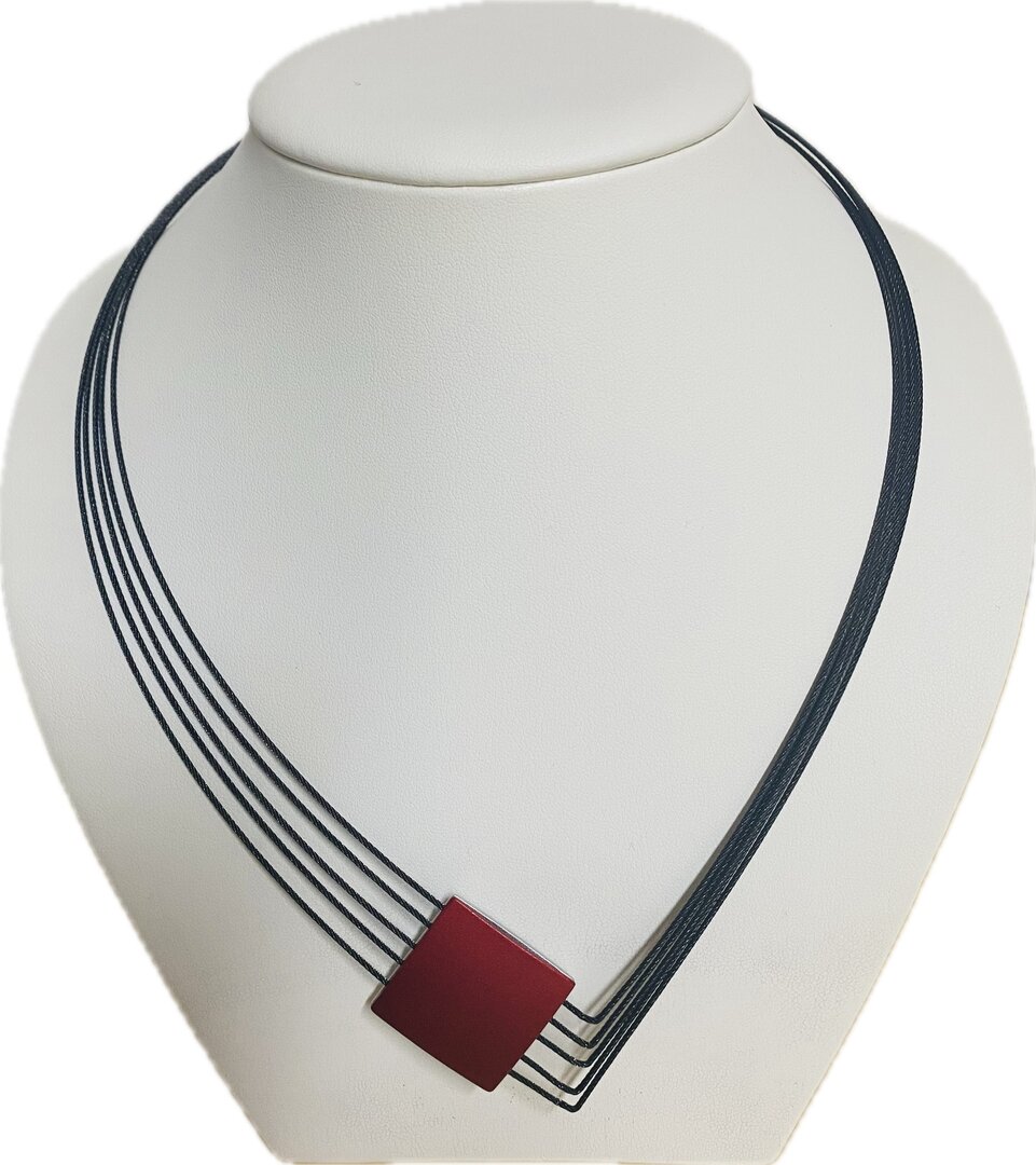 Step by Step ketting 600922, Rood en Zilver, 2 kanten draagbaa