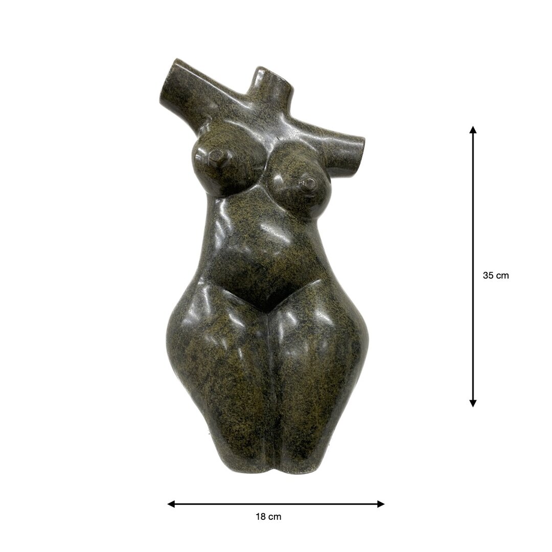 Stenen beeld torso 35 cm, groen KBI-6