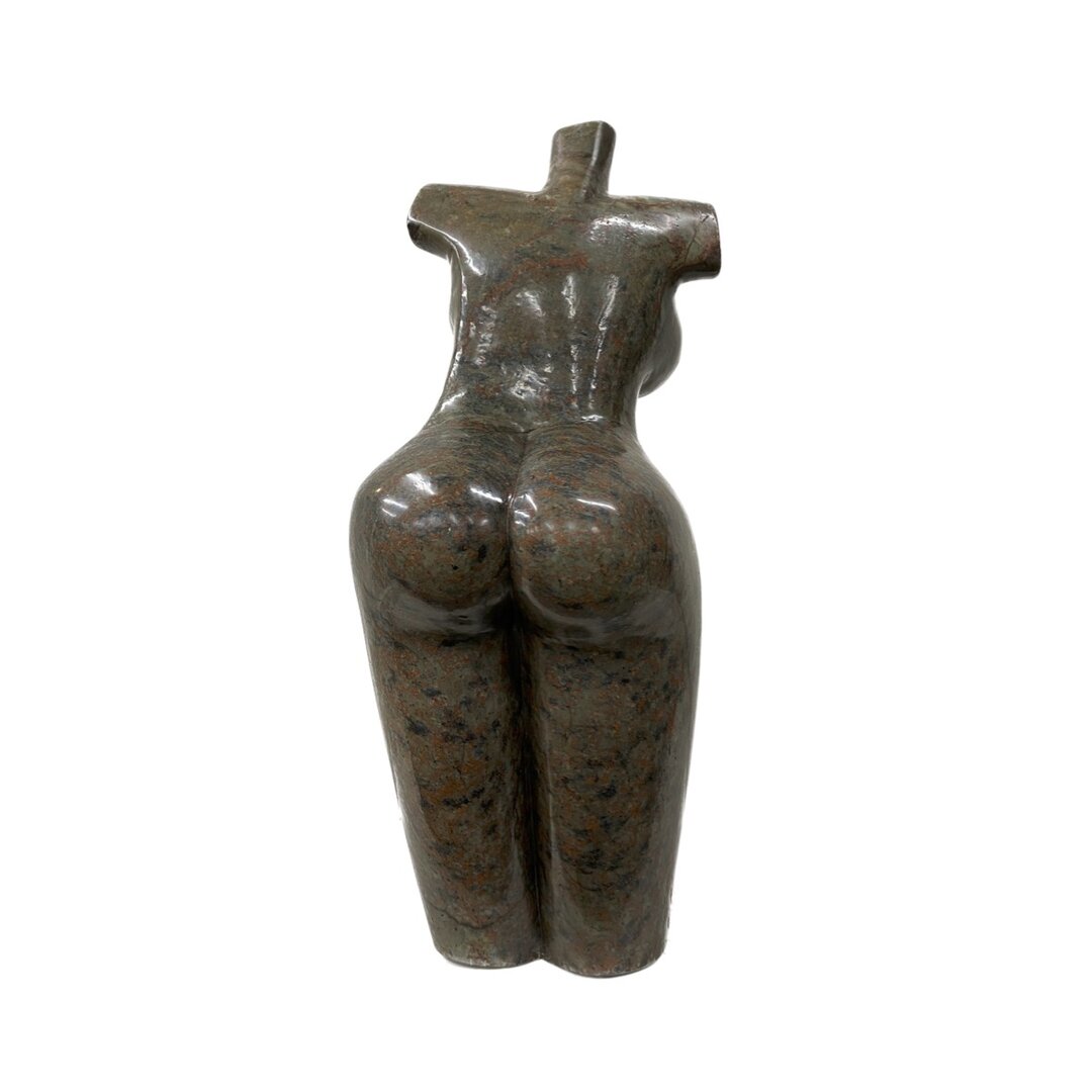 Stenen beeld torso 39 cm, groen
