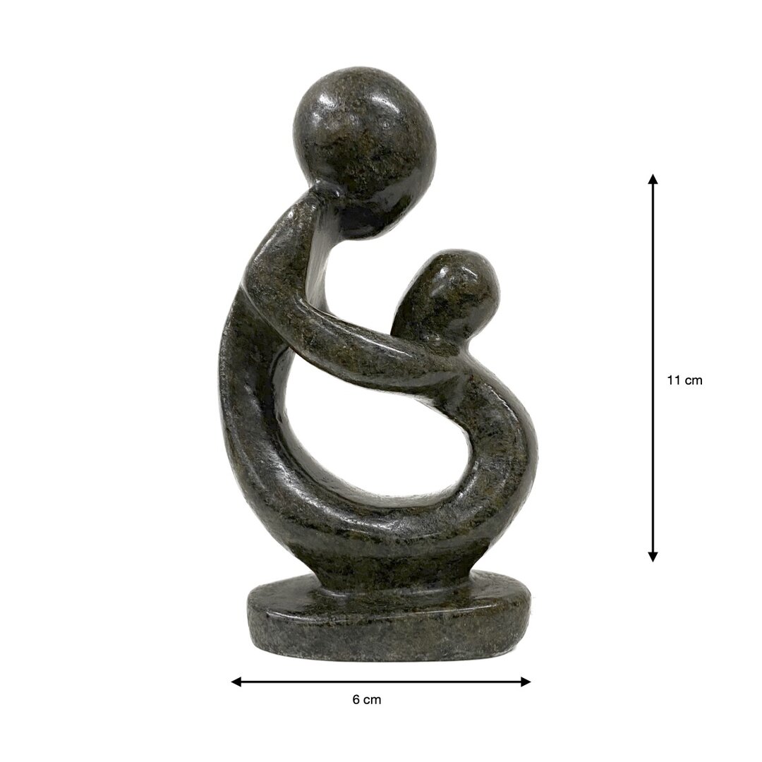 Moeder en kind beeld donker groen 11 cm CMC-1 
