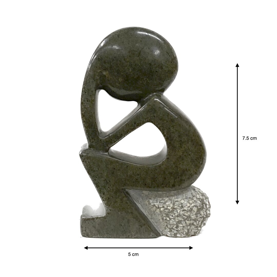 Stenen beeld denker 7.5 cm groen STA-1