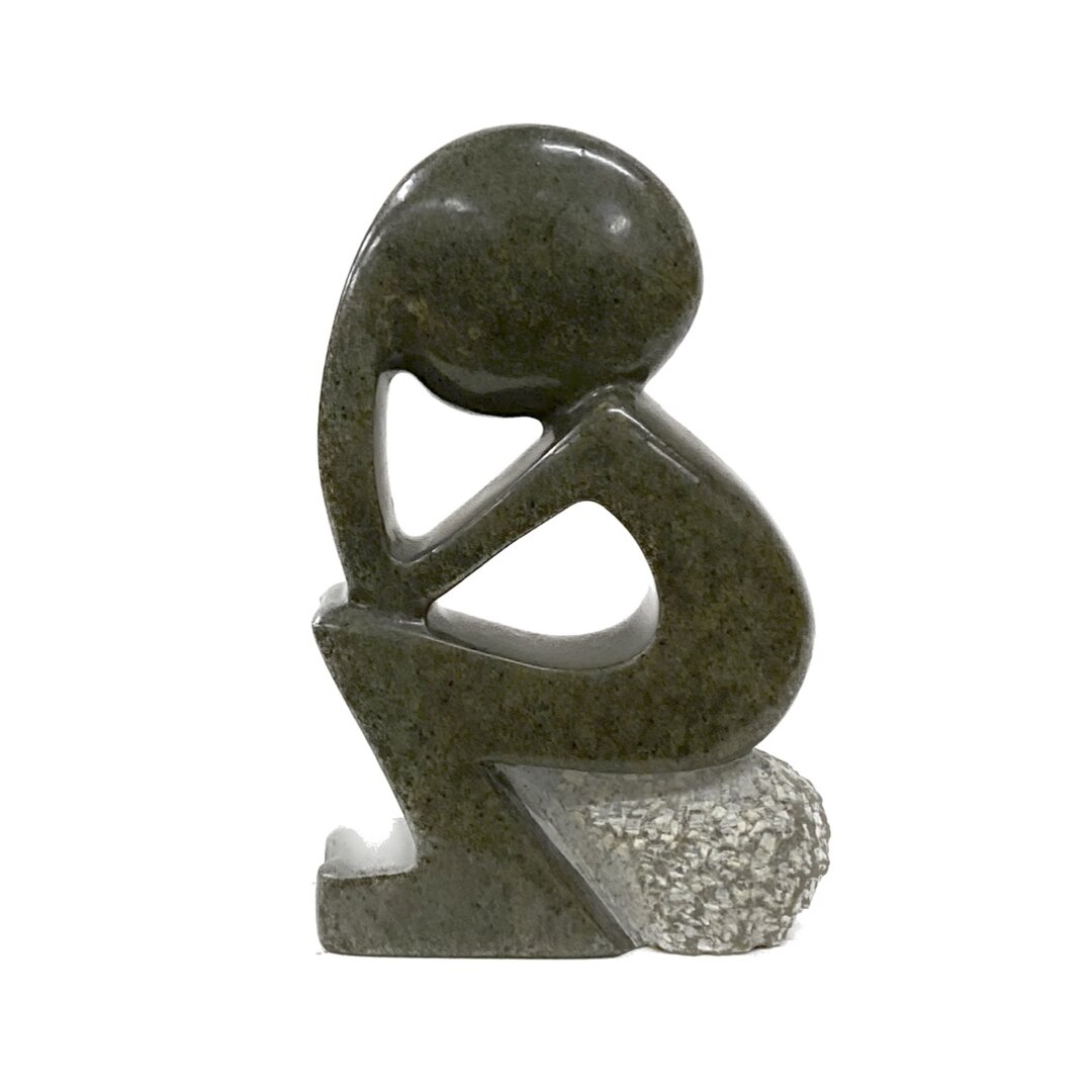 Stenen beeld denker 7.5 cm groen STA-1
