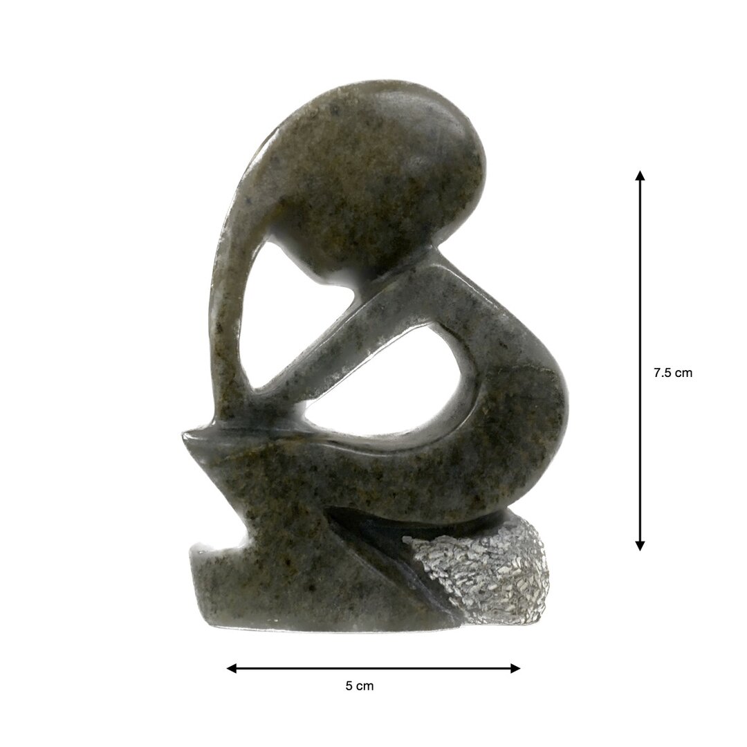 Stenen beeld denker 7.5 cm bruin STA-2