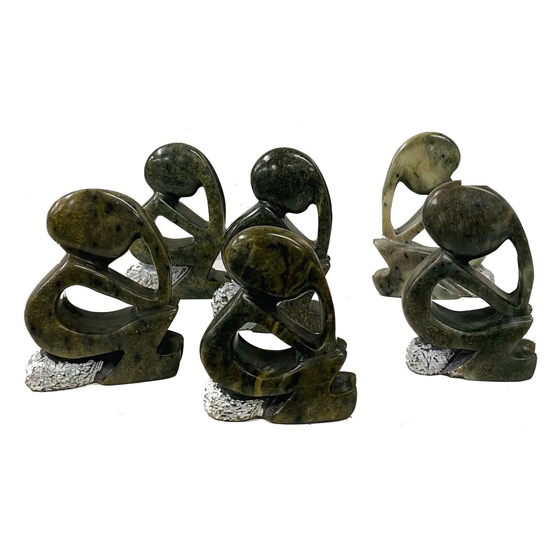 Stenen beeld denker 7.5 cm bruin STA-2
