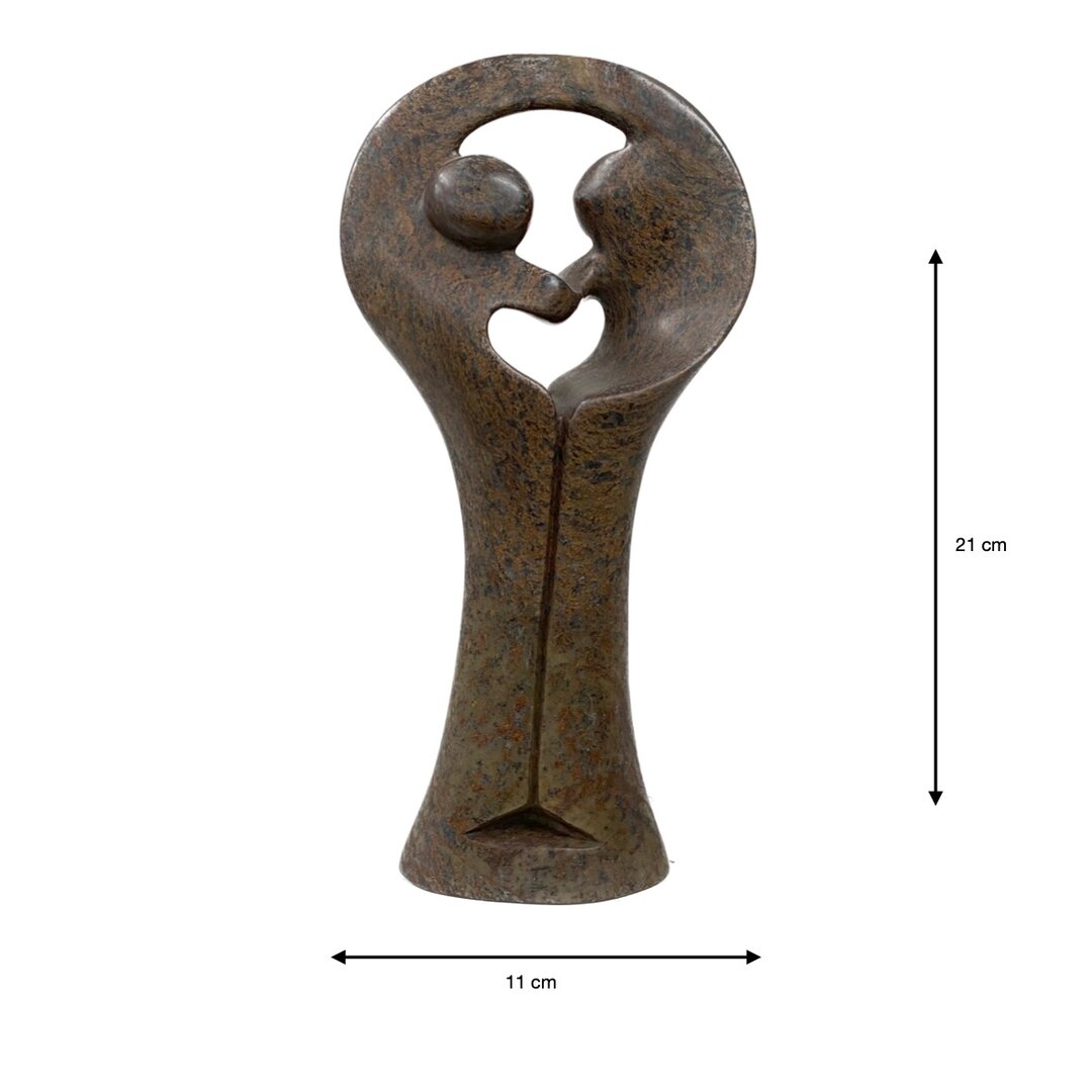 Beeld liefdespaar bruin 19 cm SLE3