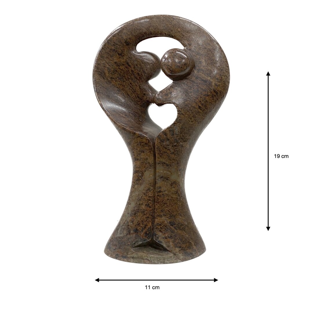 Beeld liefdespaar bruin 19 cm SLE1